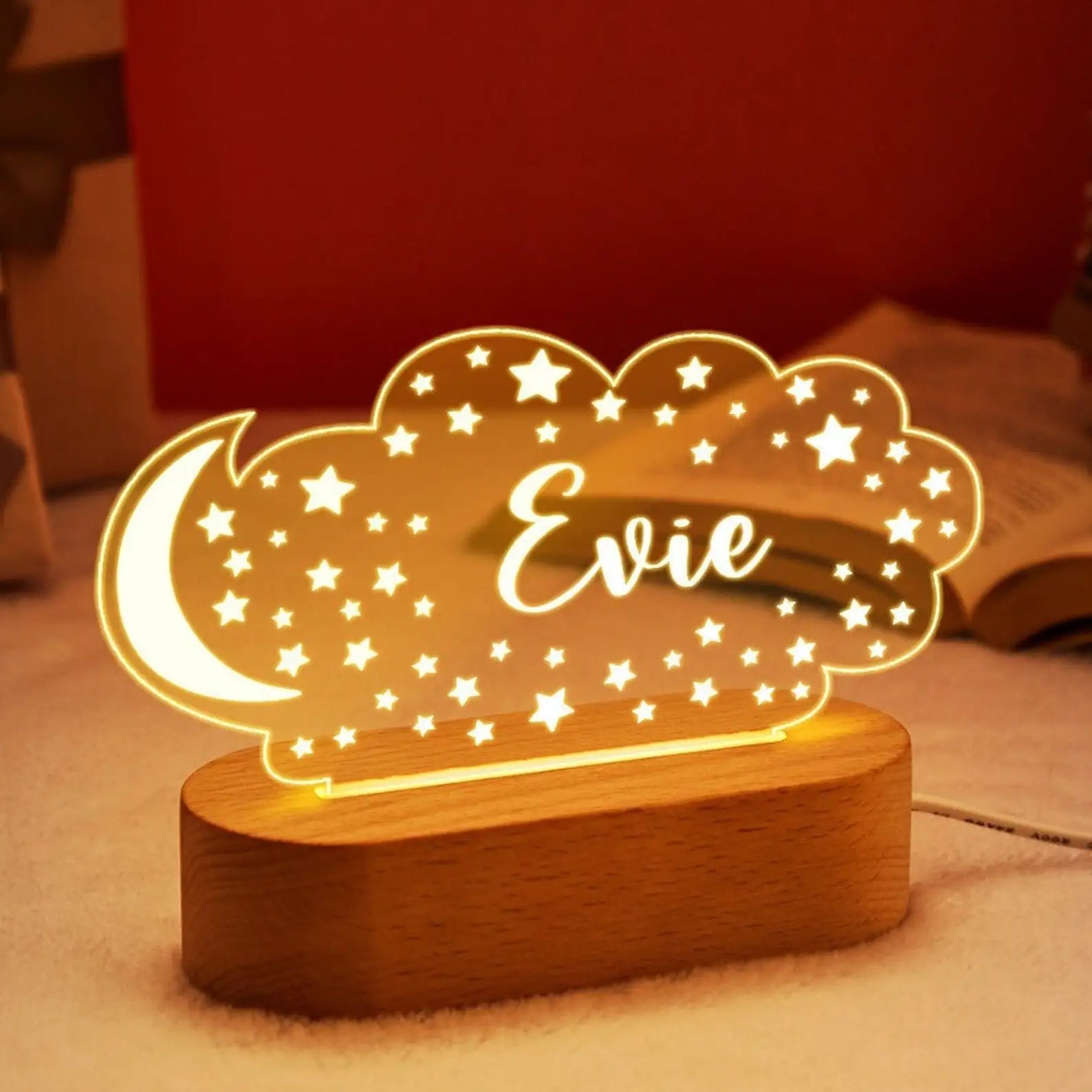 Lampe de chevet Bébé Prénom Personnalisé - Opale