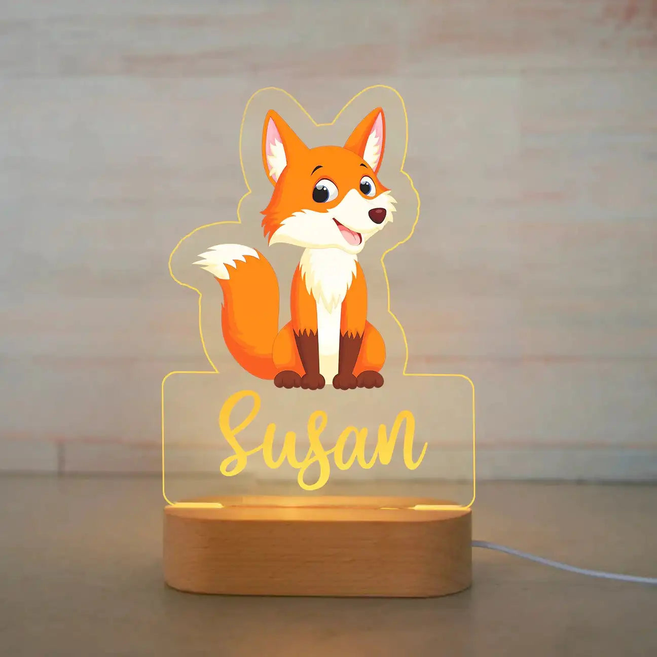 Lampe de chevet Enfant Jungle Nom Personnalisé - Opale