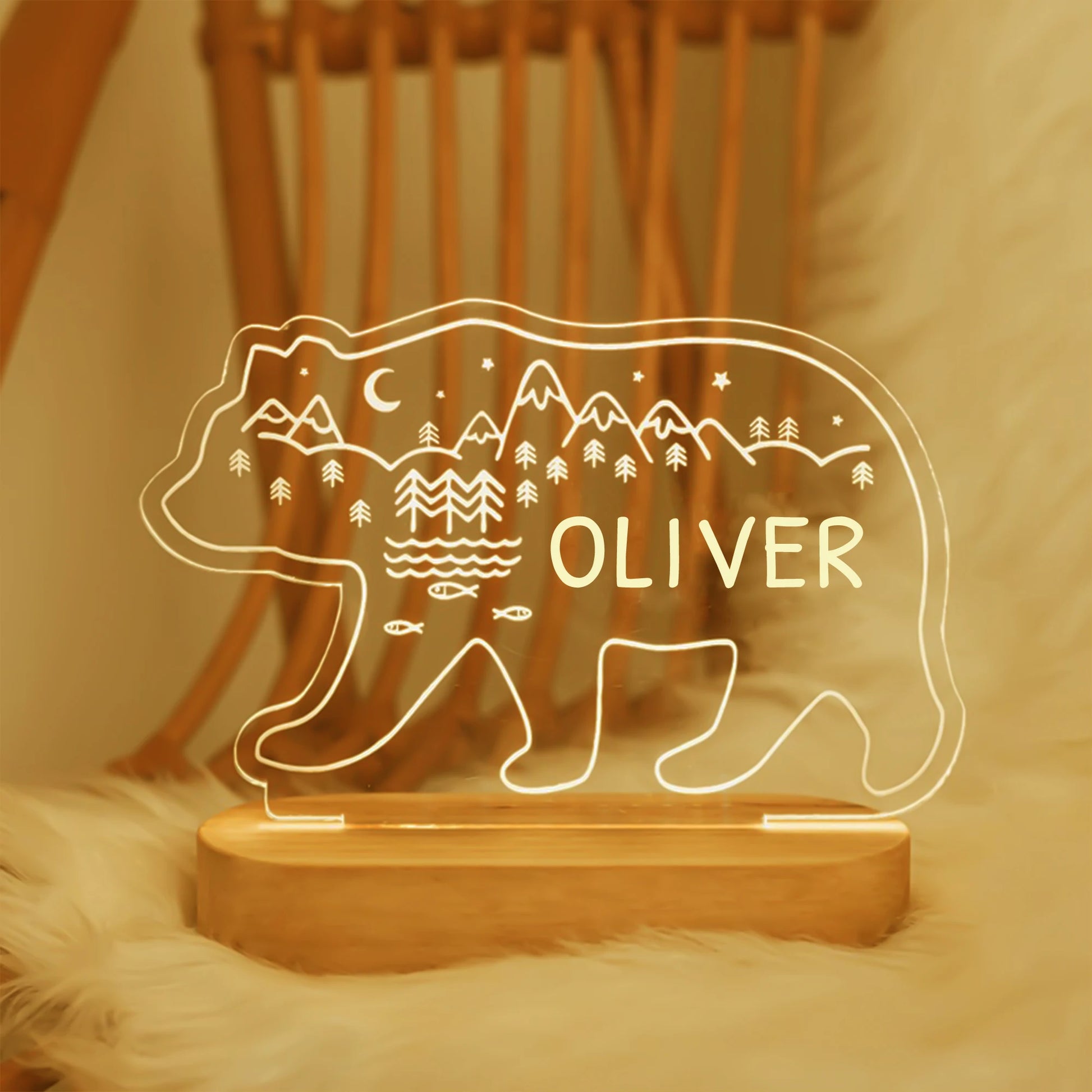 Lampe de chevet Bébé Prénom Personnalisé - Opale