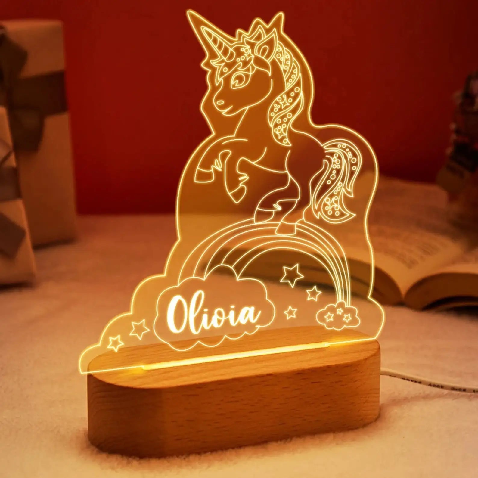 Lampe de chevet Bébé Prénom Personnalisé - Opale