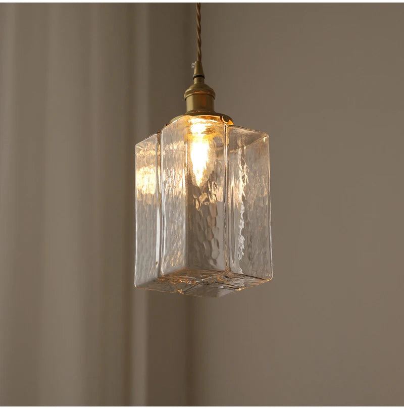 Lampe de chevet Moderne Rétro Suspendue en Verre - Opale