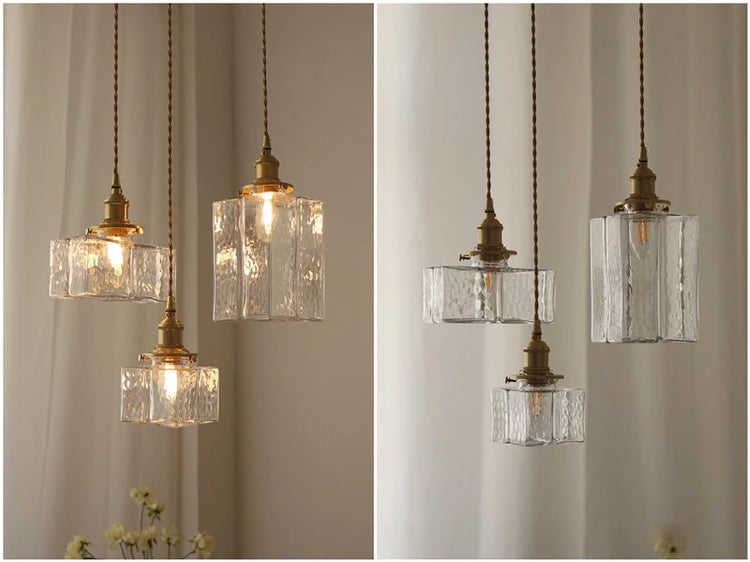 Lampe de chevet Moderne Rétro Suspendue en Verre - Opale