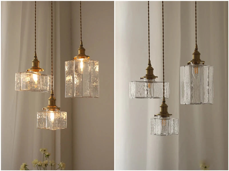 Lampe de chevet Moderne Rétro Suspendue en Verre - Opale