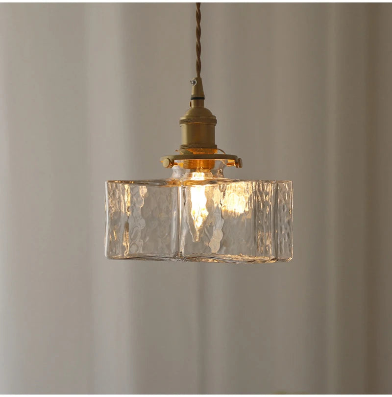 Lampe de chevet Moderne Rétro Suspendue en Verre - Opale