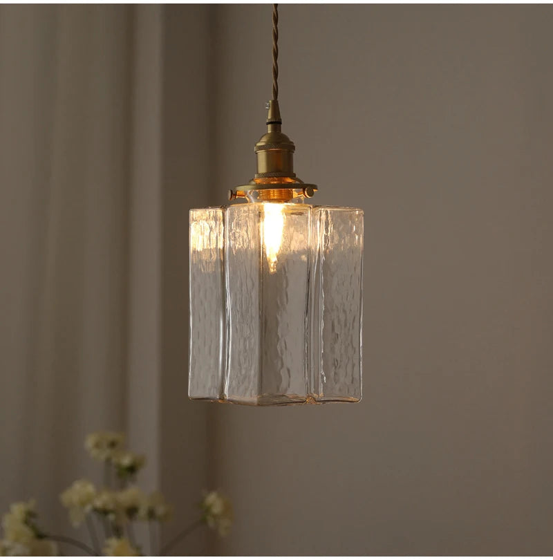 Lampe de chevet Moderne Rétro Suspendue en Verre - Opale