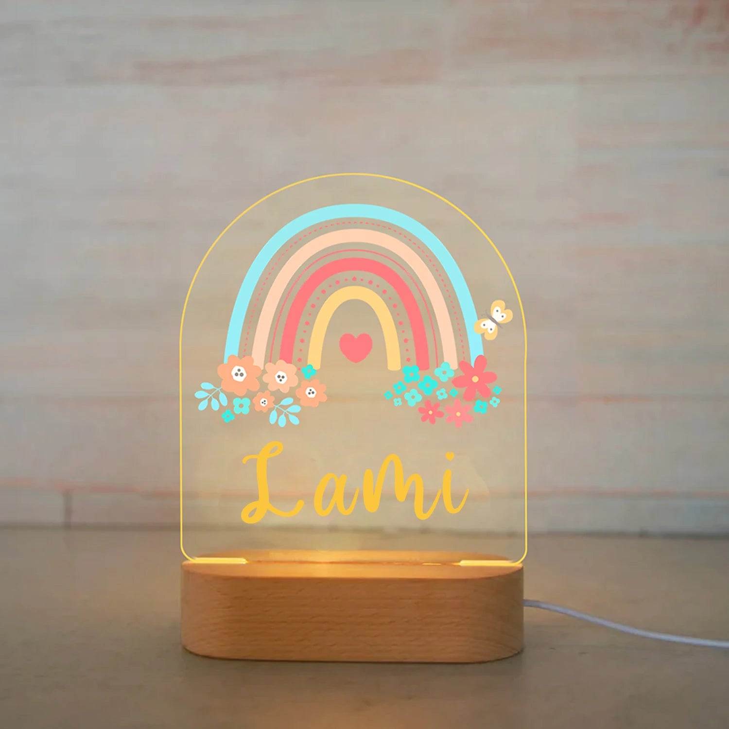 Lampe de chevet Enfant Jungle Nom Personnalisé - Opale