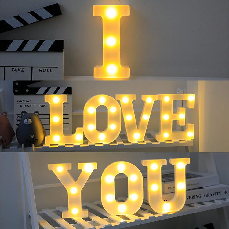 Lampe Alphabet Lettre et Numéro LED pour Évenement - Opale