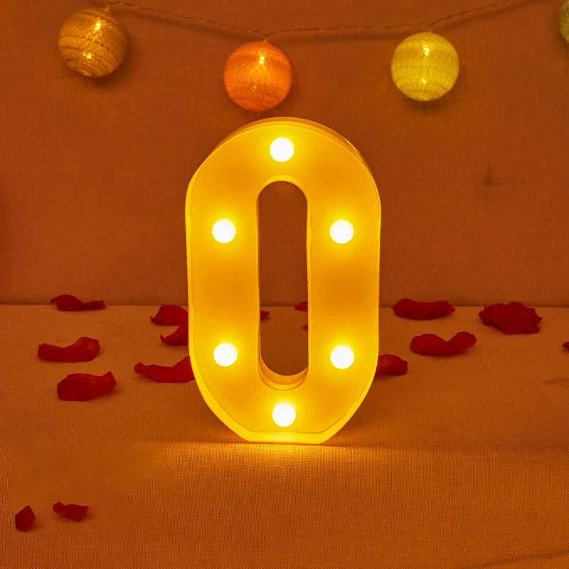 Lampe Alphabet Lettre et Numéro LED pour Évenement - Opale