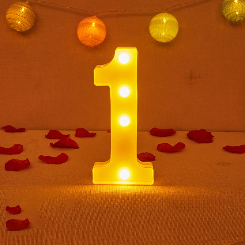Lampe Alphabet Lettre et Numéro LED pour Évenement - Opale