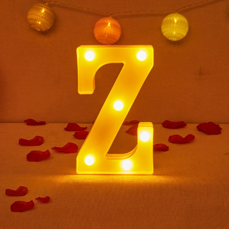 Lampe Alphabet Lettre et Numéro LED pour Évenement - Opale