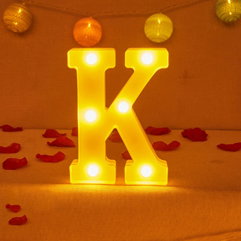 Lampe Alphabet Lettre et Numéro LED pour Évenement - Opale