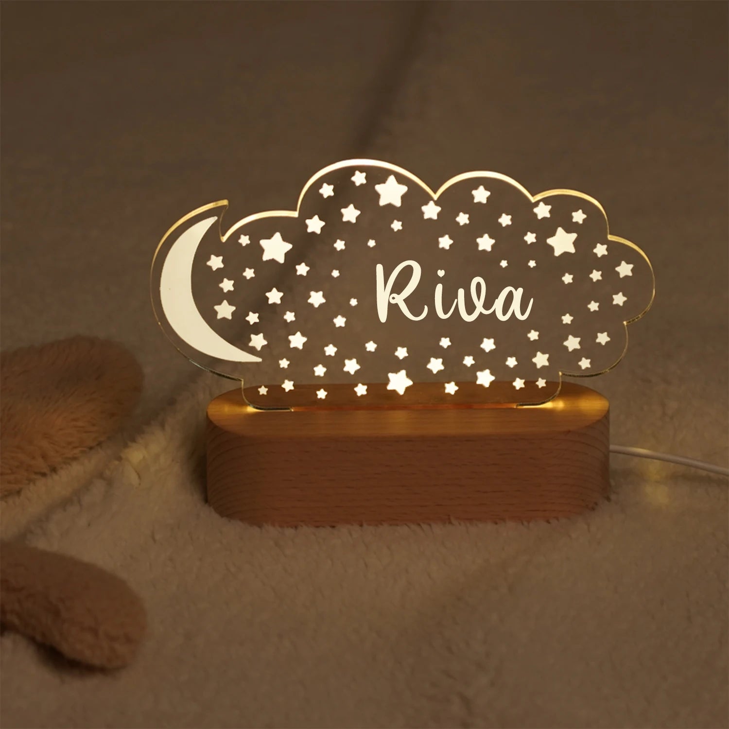 Lampe de chevet Bébé Prénom Personnalisé - Opale