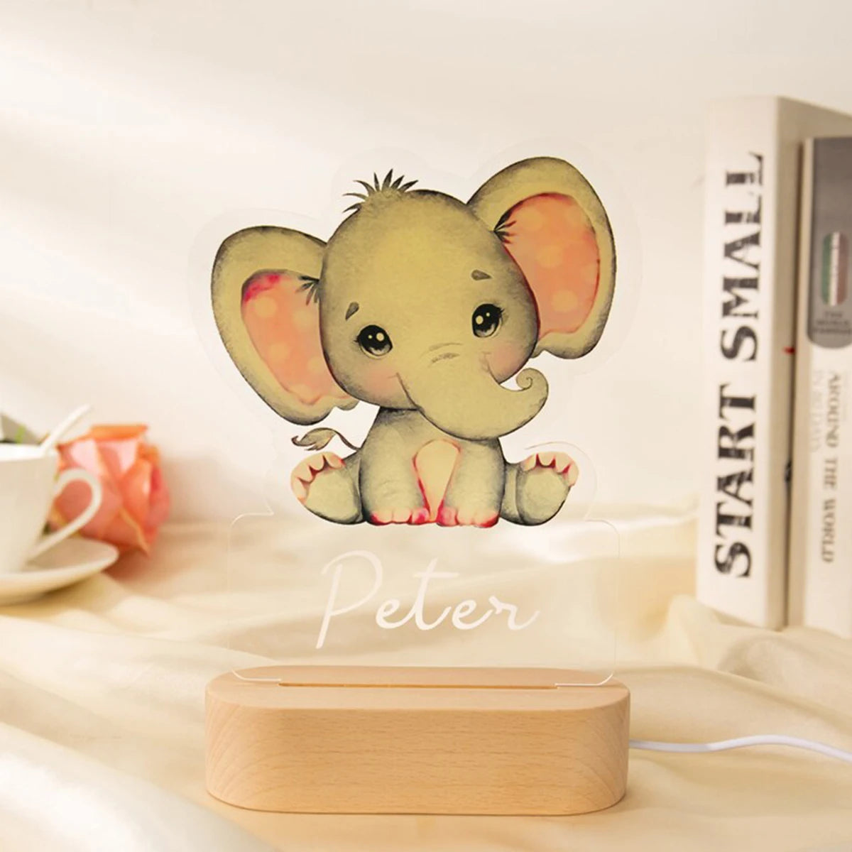 Lampe de chevet Enfant Jungle Nom Personnalisé - Opale
