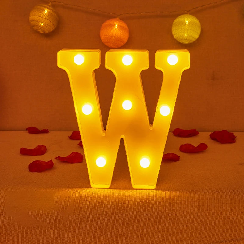 Lampe Alphabet Lettre et Numéro LED pour Évenement - Opale