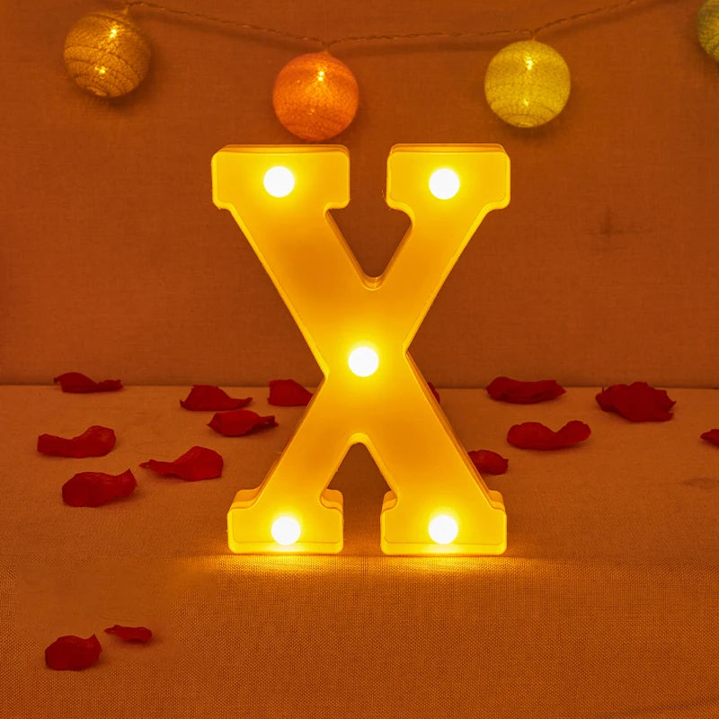 Lampe Alphabet Lettre et Numéro LED pour Évenement - Opale