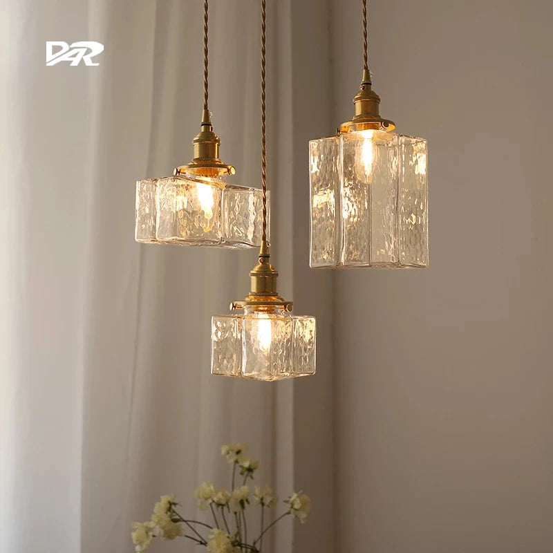 Lampe de chevet Moderne Rétro Suspendue en Verre - Opale