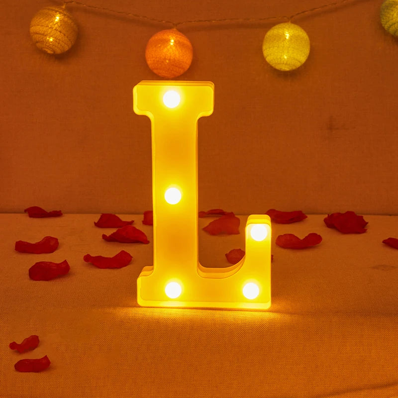 Lampe Alphabet Lettre et Numéro LED pour Évenement - Opale