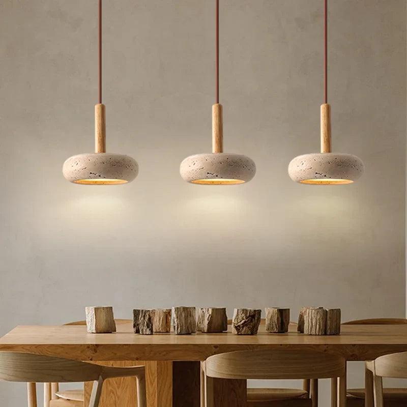 Lampe de chevet LED Suspendue en Pierre Design - Opale