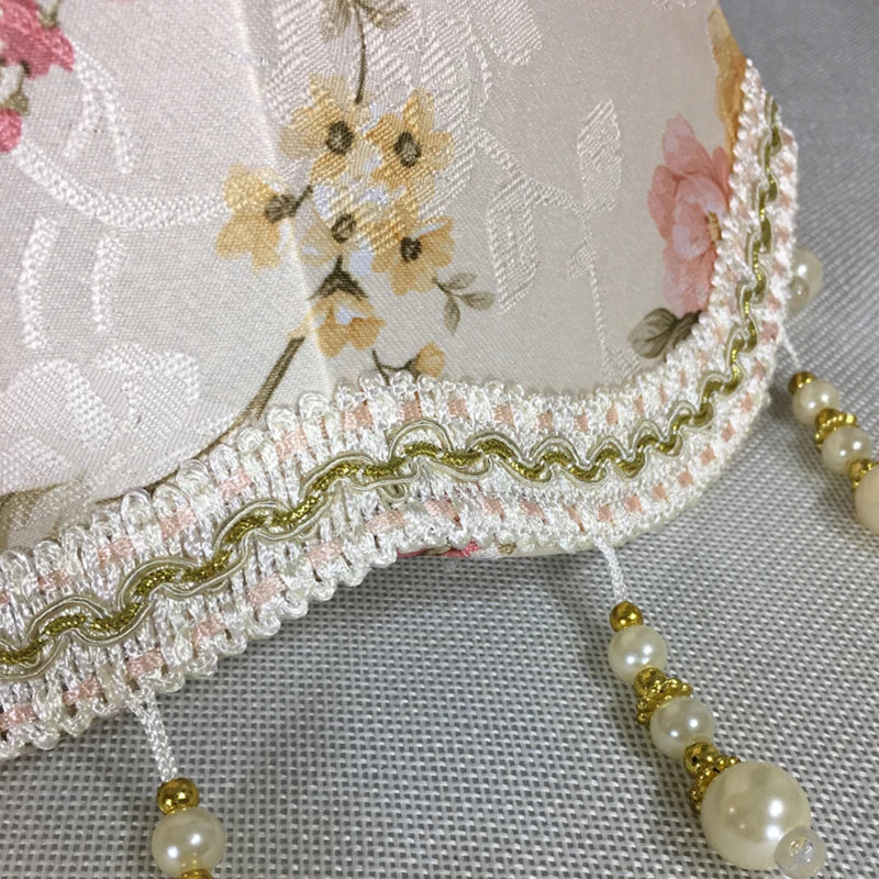 Abat-Jour Lampe de chevet style Baroque en Tissu - Opale