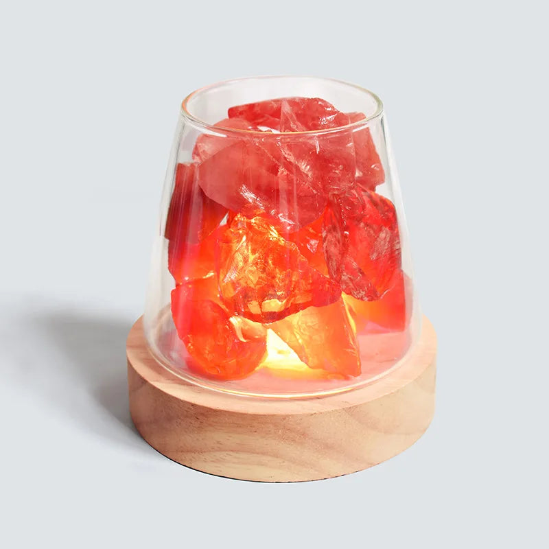 Lampe de Sel d'Himalaya Diffuseur en Pierres Naturelles - Opale