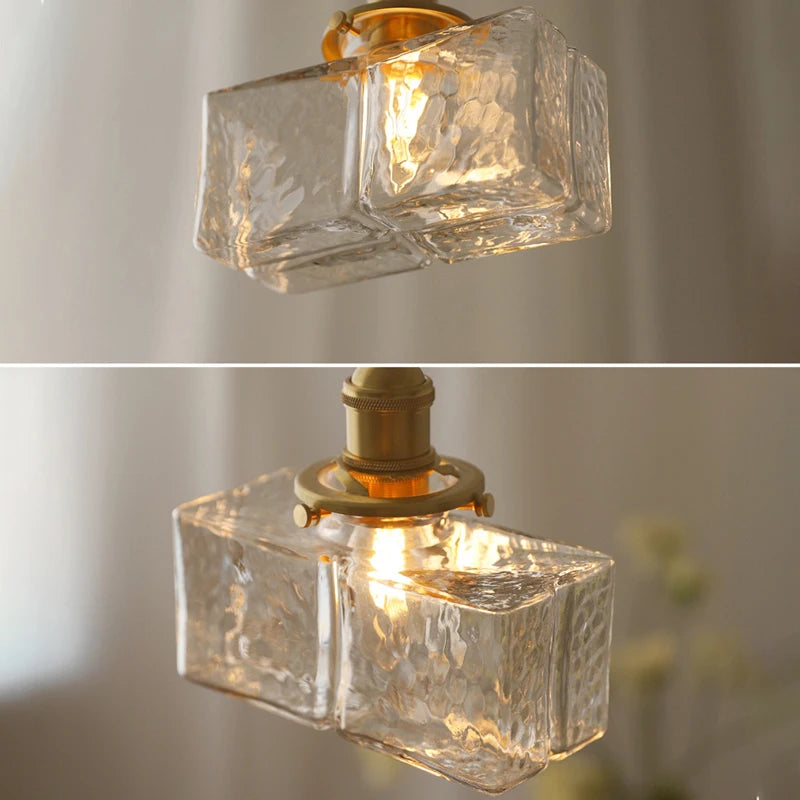 Lampe de chevet Moderne Rétro Suspendue en Verre - Opale