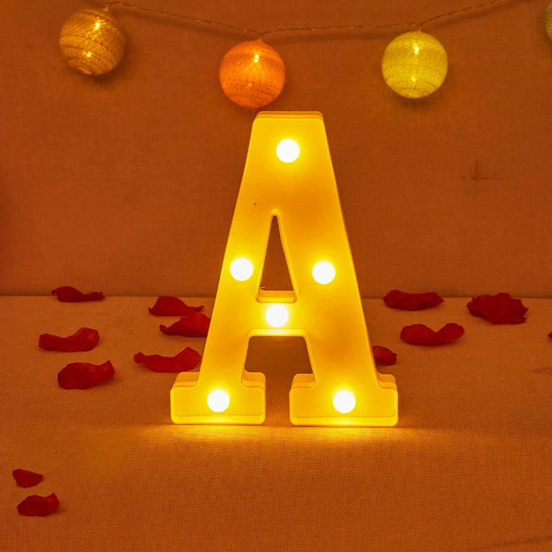 Lampe Alphabet Lettre et Numéro LED pour Évenement - Opale