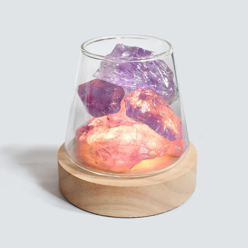 Lampe de Sel d'Himalaya Diffuseur en Pierres Naturelles - Opale