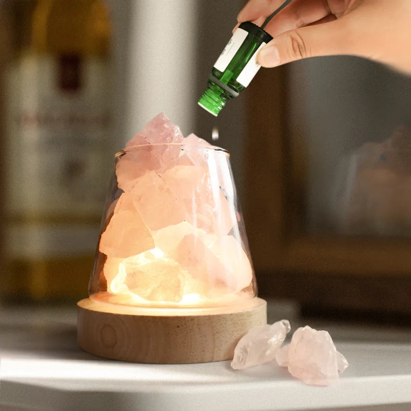 Lampe de Sel d'Himalaya Diffuseur en Pierres Naturelles - Opale