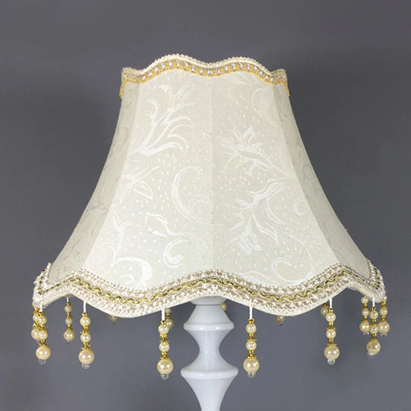 Abat-Jour Lampe de chevet style Baroque en Tissu - Opale