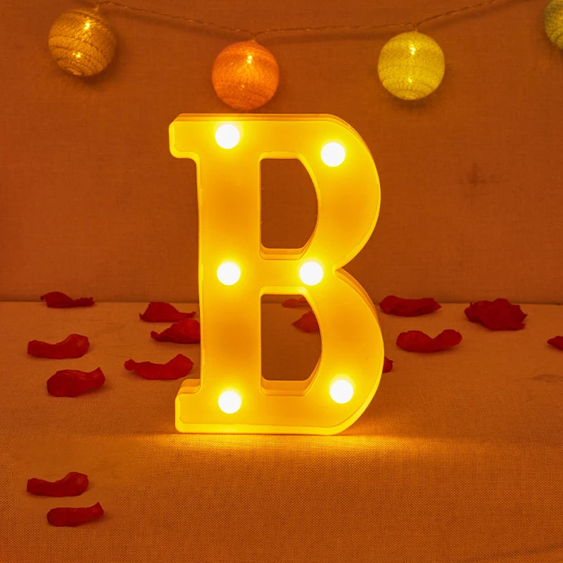 Lampe Alphabet Lettre et Numéro LED pour Évenement - Opale