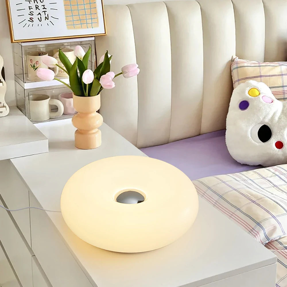 Lampe de chevet Vintage Donut en Verre - Opale