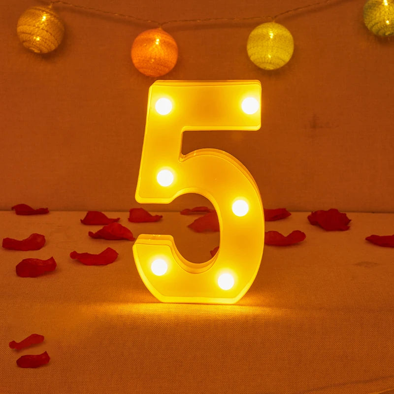 Lampe Alphabet Lettre et Numéro LED pour Évenement - Opale