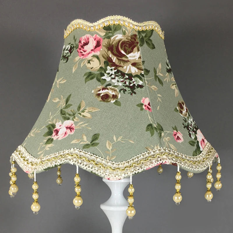 Abat-Jour Lampe de chevet style Baroque en Tissu - Opale