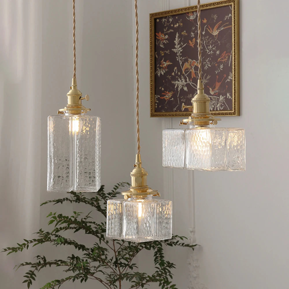 Lampe de chevet Moderne Rétro Suspendue en Verre - Opale