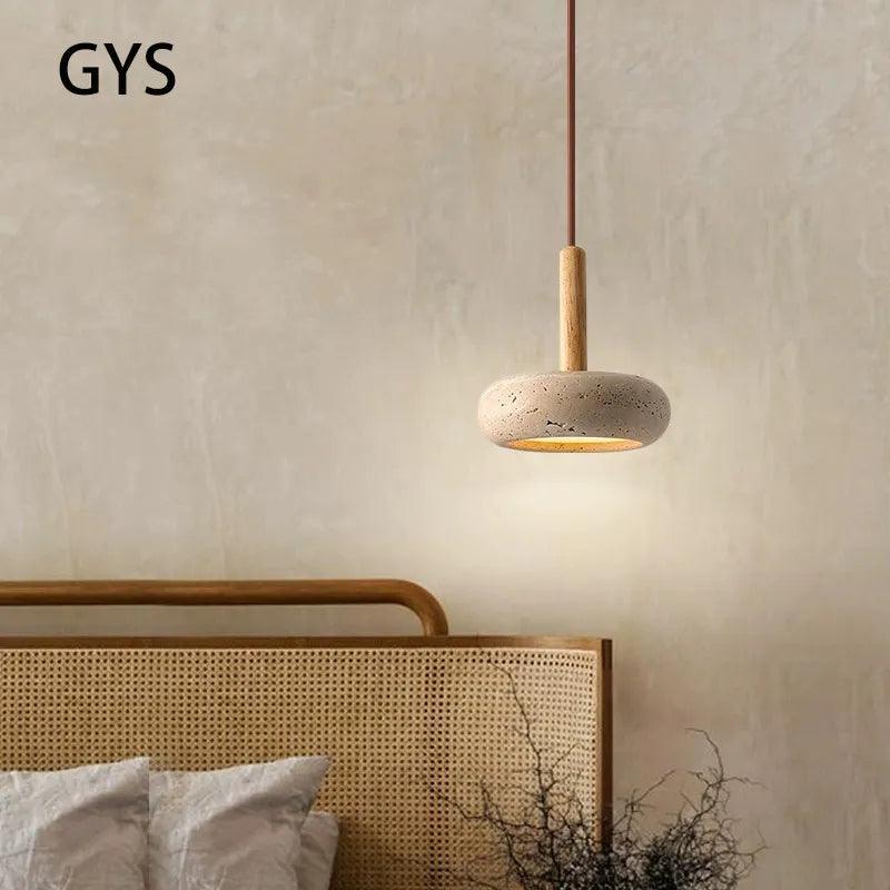 Lampe de chevet LED Suspendue en Pierre Design - Opale