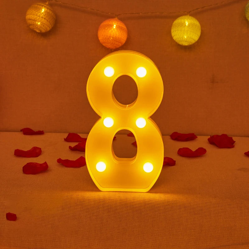 Lampe Alphabet Lettre et Numéro LED pour Évenement - Opale
