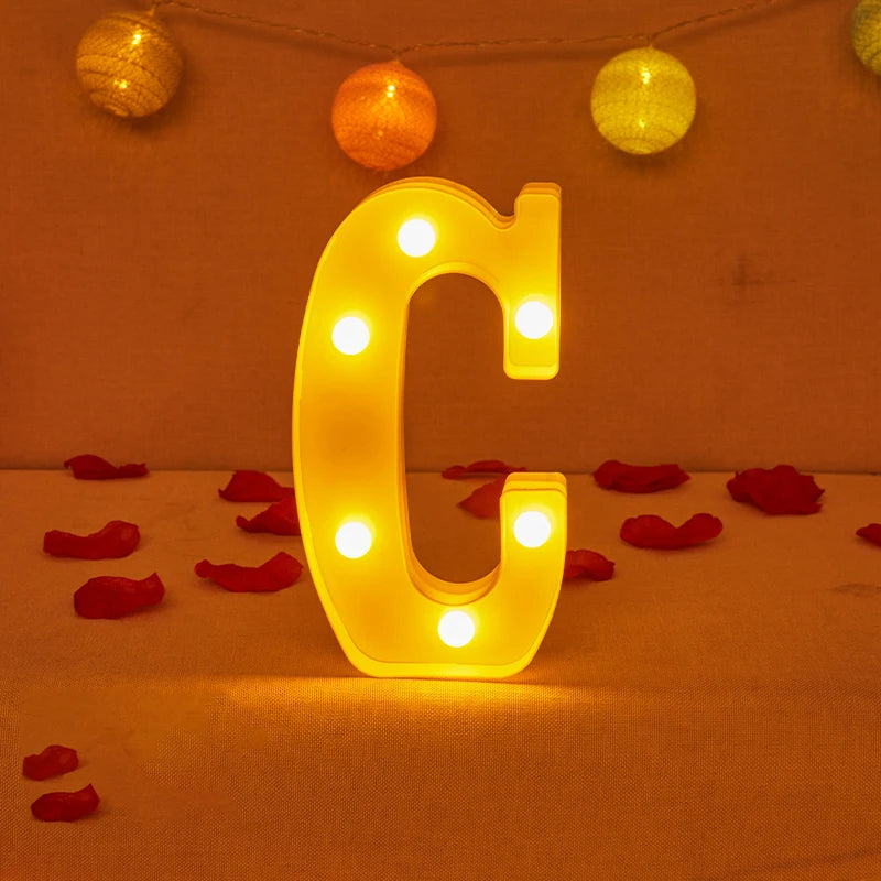Lampe Alphabet Lettre et Numéro LED pour Évenement - Opale