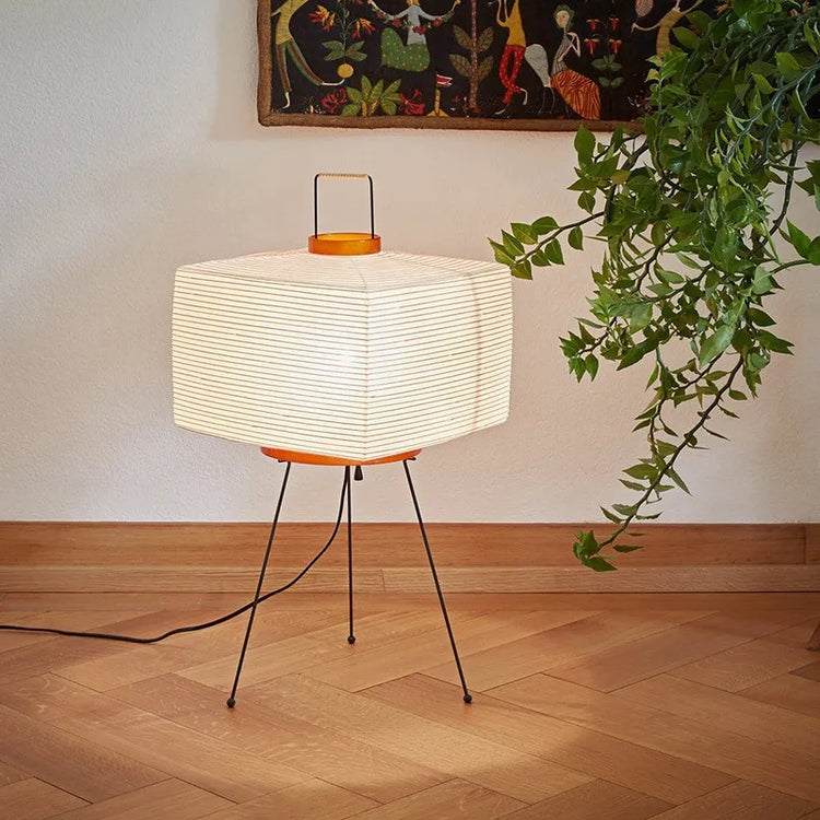 Lampe de chevet Japonaise en Papier sur Trépied - Opale