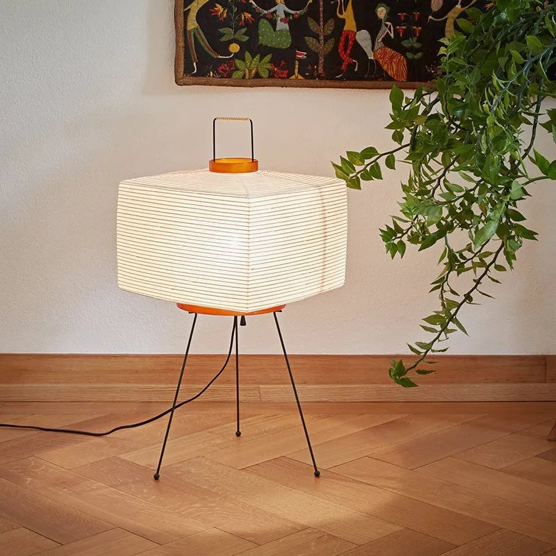 Lampe de chevet Japonaise en Papier sur Trépied - Opale