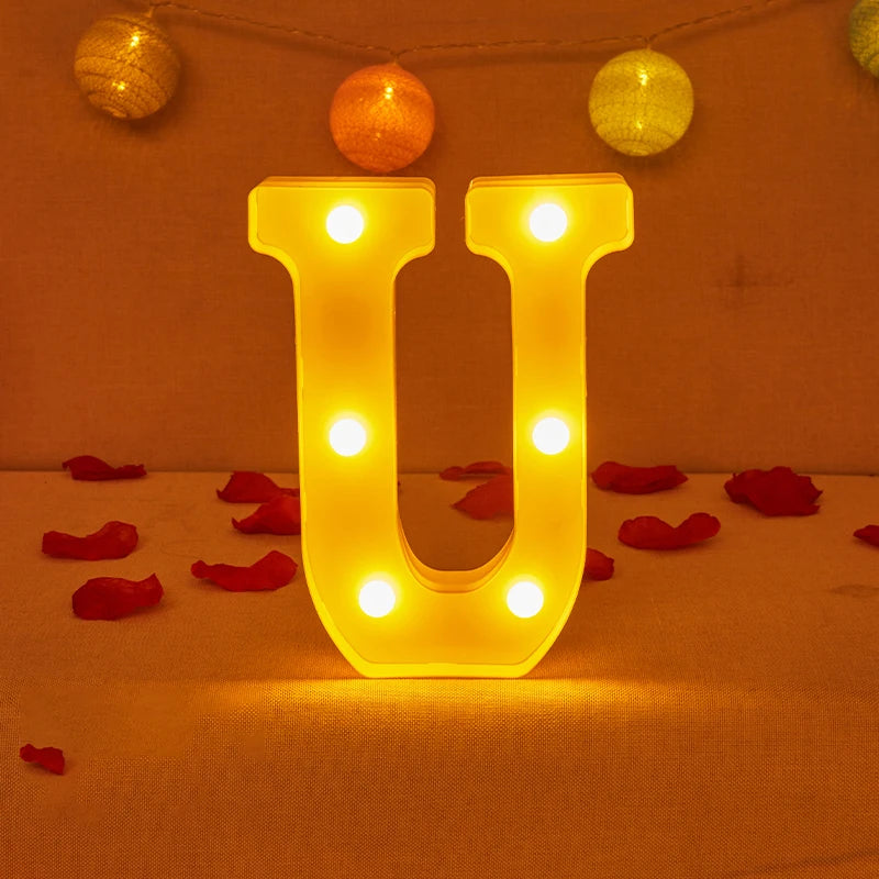 Lampe Alphabet Lettre et Numéro LED pour Évenement - Opale