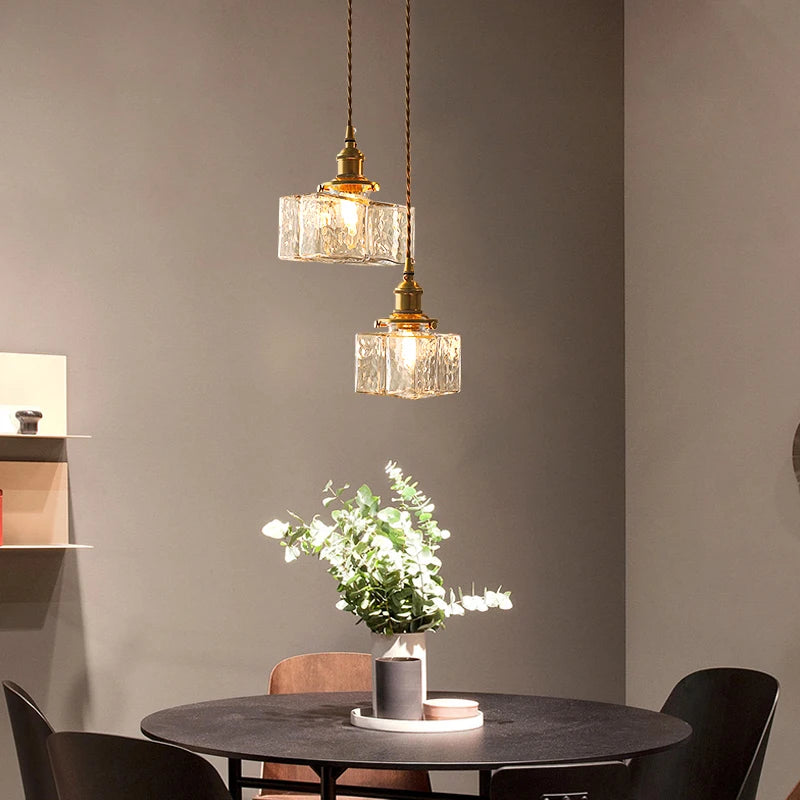 Lampe de chevet Moderne Rétro Suspendue en Verre - Opale