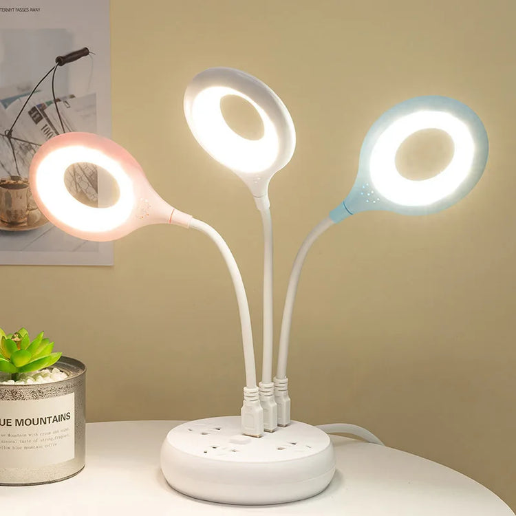 Lampe de Bureau USB Flexible Halo Lumineux - Opale