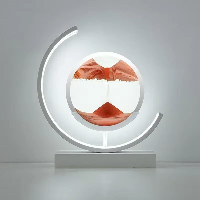 Lampe Sablier 3D Apaisante LED - Opale