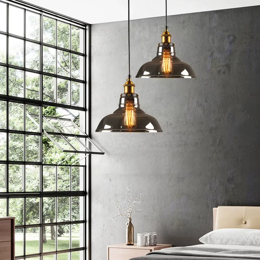 Lampe de chevet Industrielle Suspendue - Opale