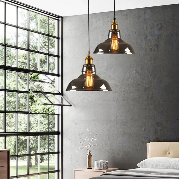 Lampe de chevet Industrielle Suspendue - Opale
