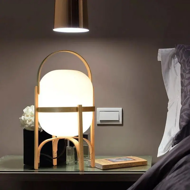 Lampe de chevet en Bois Moderne style Japonaise - Opale